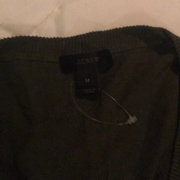 J. Crew Linen Pom Pom Sweater Green - Picture 4 of 5